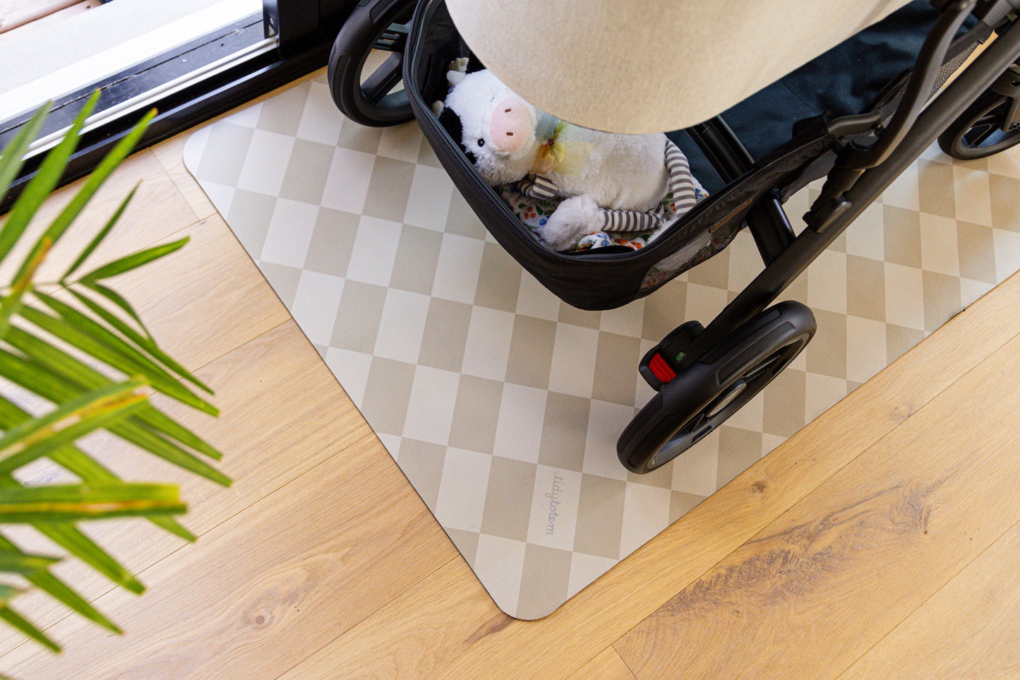 StrollerMat™ Checkmate Beige