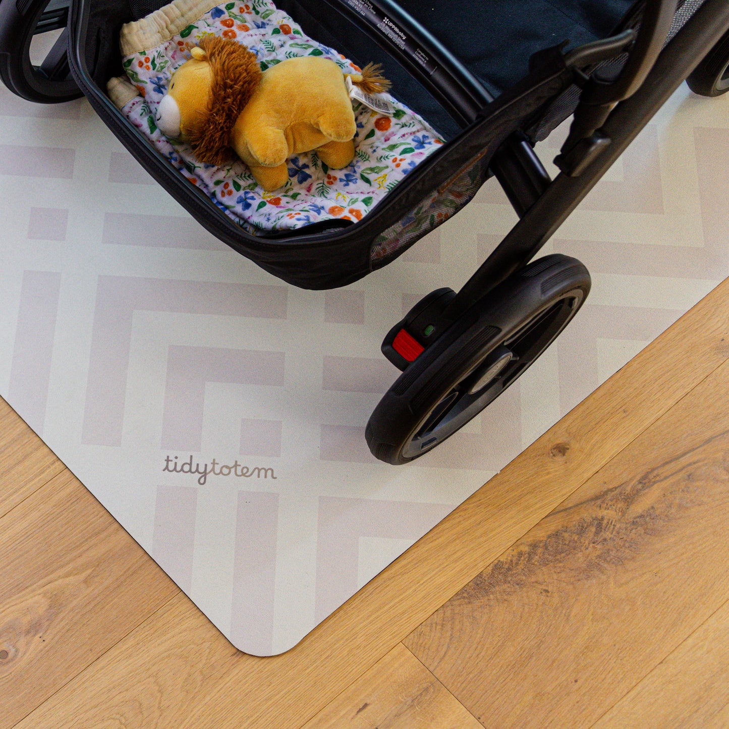 Tidy Totem Stroller Mat - waterproof and washable floor protection for strollers