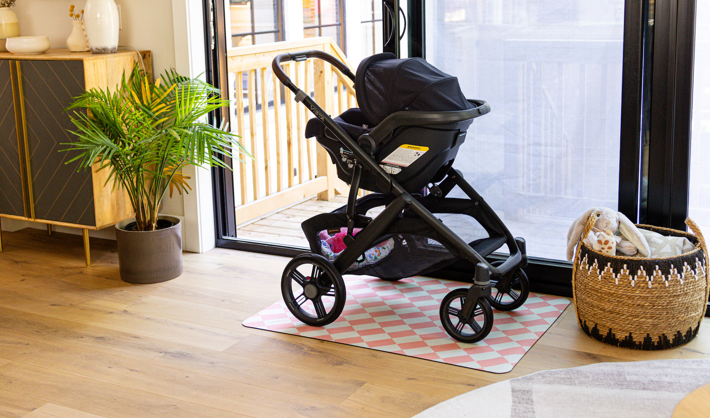 StrollerMat™ Checkmate Pink