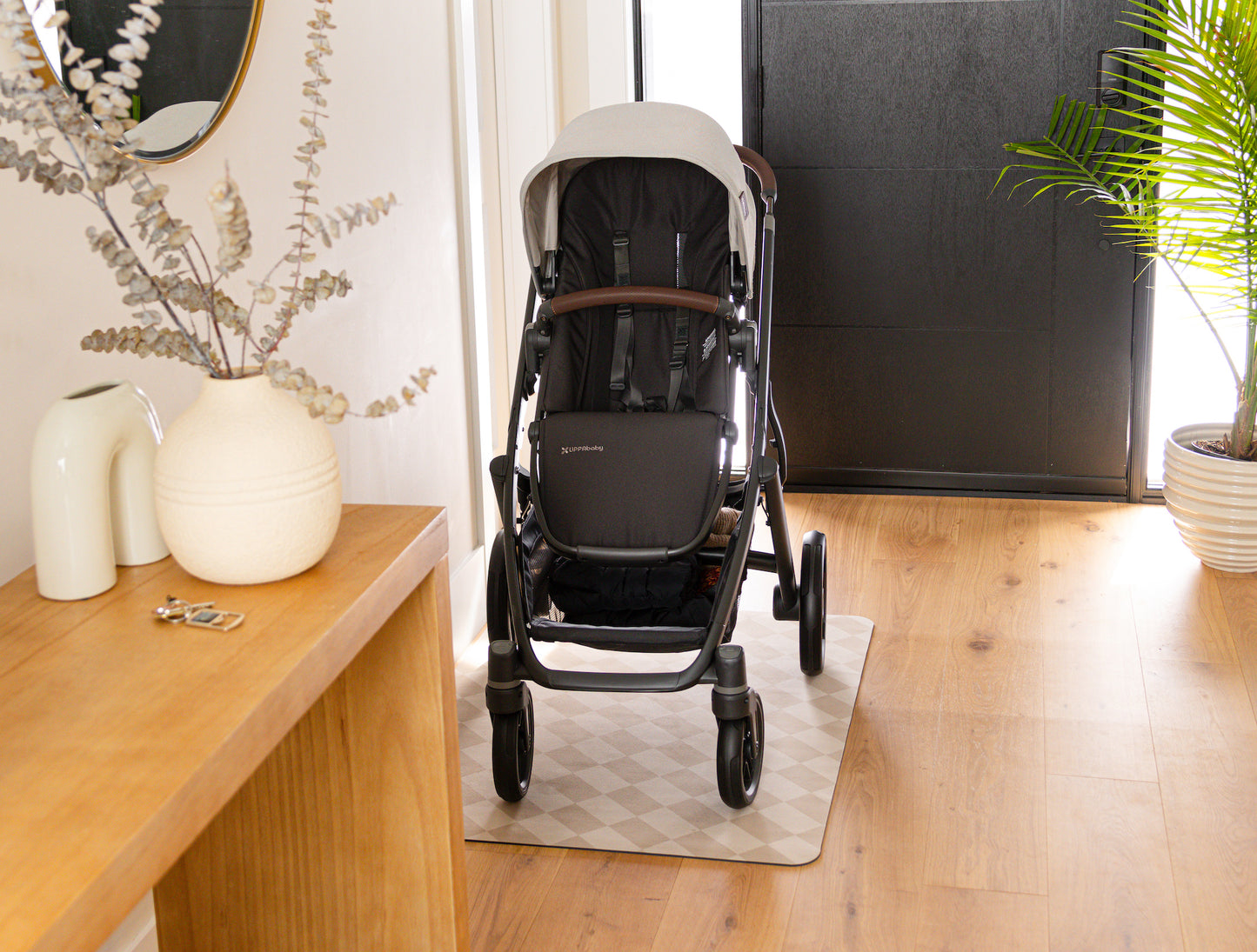 StrollerMat™ Checkmate Beige